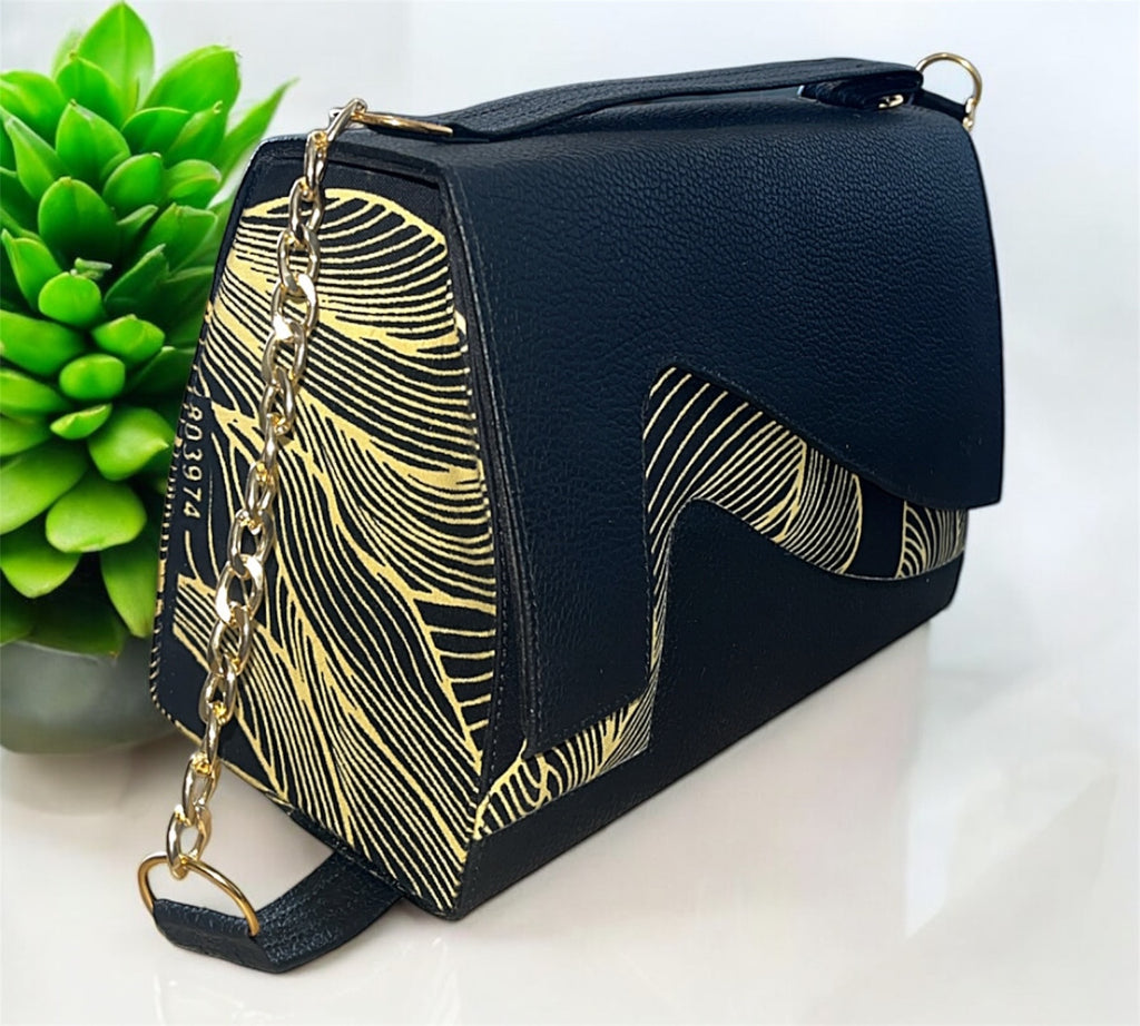 SAC A MAIN EN PAGNE NOIR
